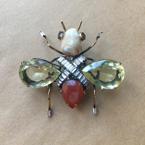 C&D JEWELRY Vintage Costume Bee Bug Fly Insect Beetle Brooch Pin Iradj Moini - Picture 2 of 11